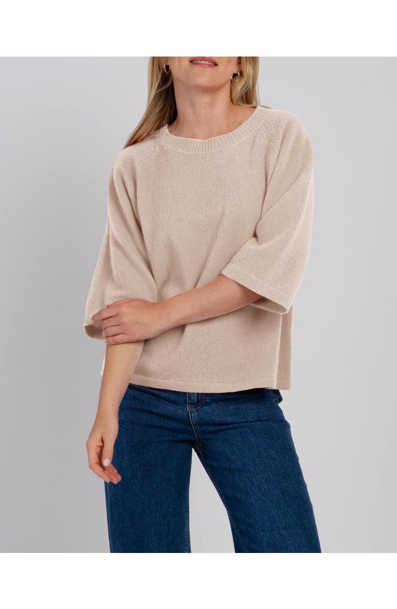 Kettlewell Maisie 3/4 Sleeve Round Neck Sweater, Alternate, color, Champagne Marl