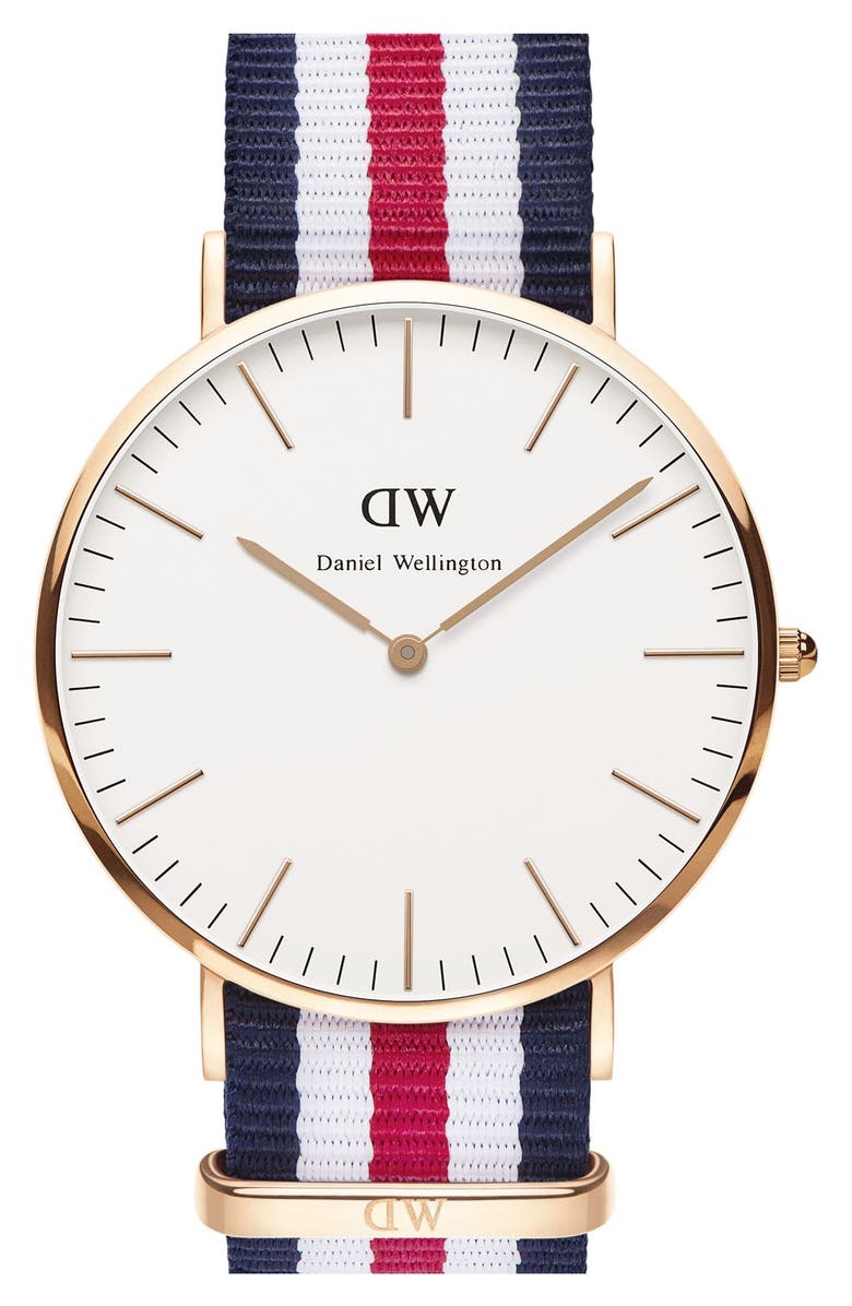 Daniel Wellington 'Classic Canterbury' NATO Strap Watch, 40mm, Main, color,