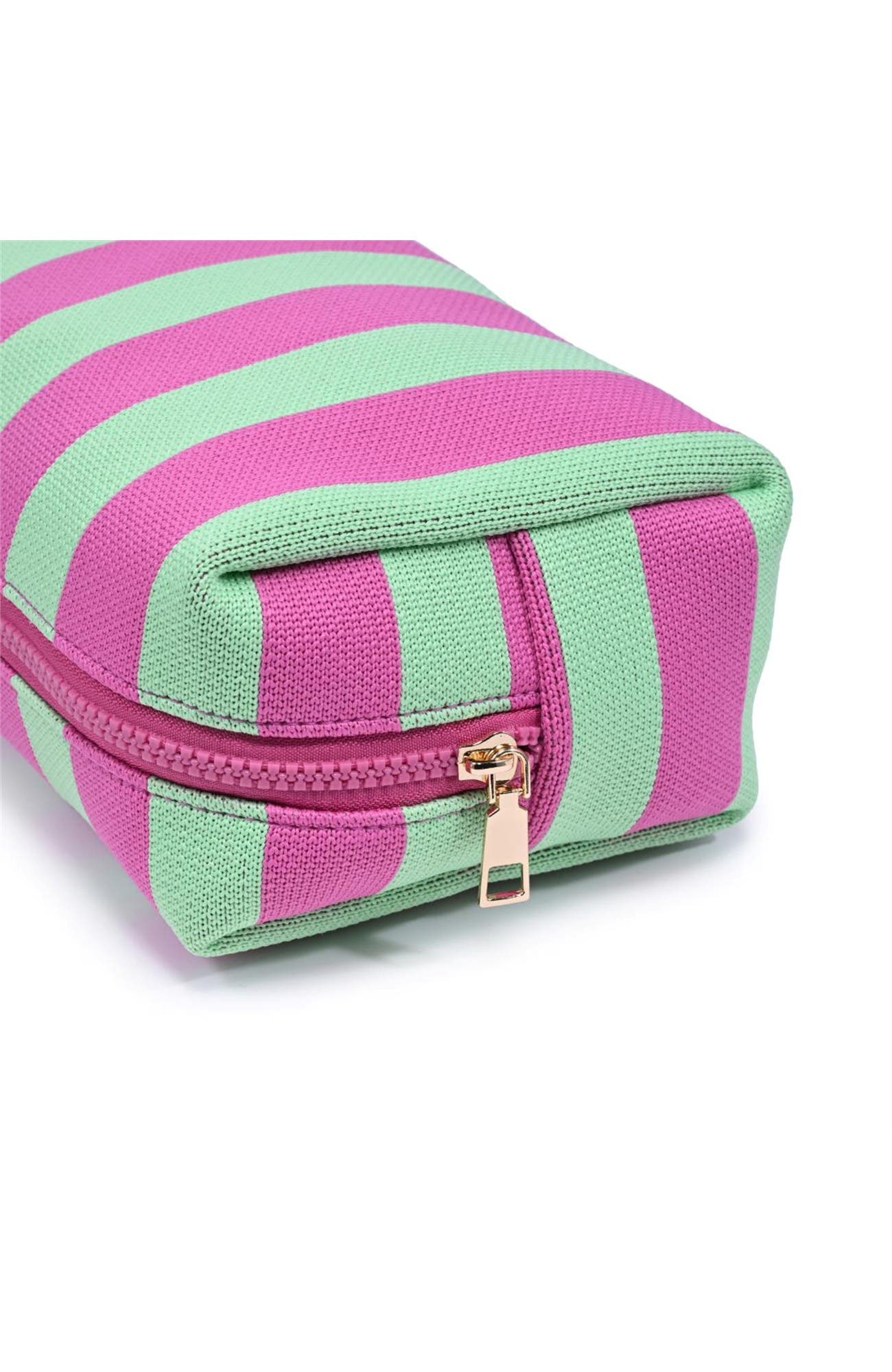 Essential Stripe Cosmetic & Travel Organizer Pouch, Alternate, color, Mint Pink