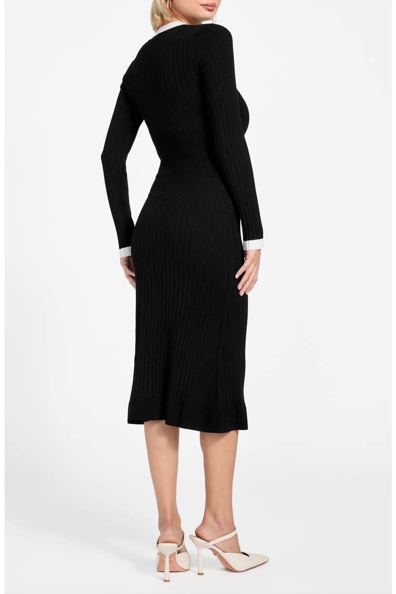 Laurel Long Sleeve Sweater Dress, Alternate, color, JBLACK-BLACK