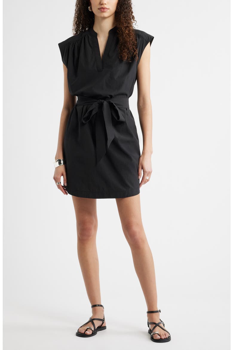 Sleeveless Belted Minidress, Main, color, BLACK