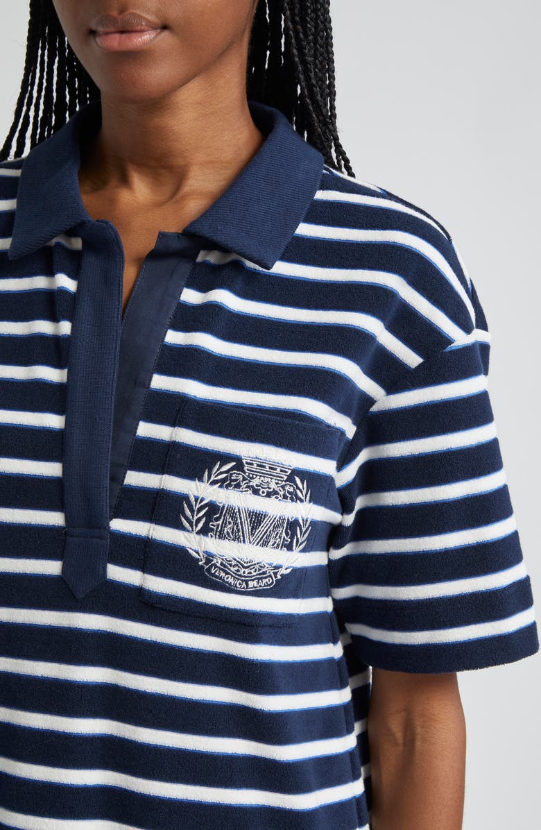 Veronica Beard Terrence Stripe Cotton Blend T-Shirt Dress, Alternate, color, 