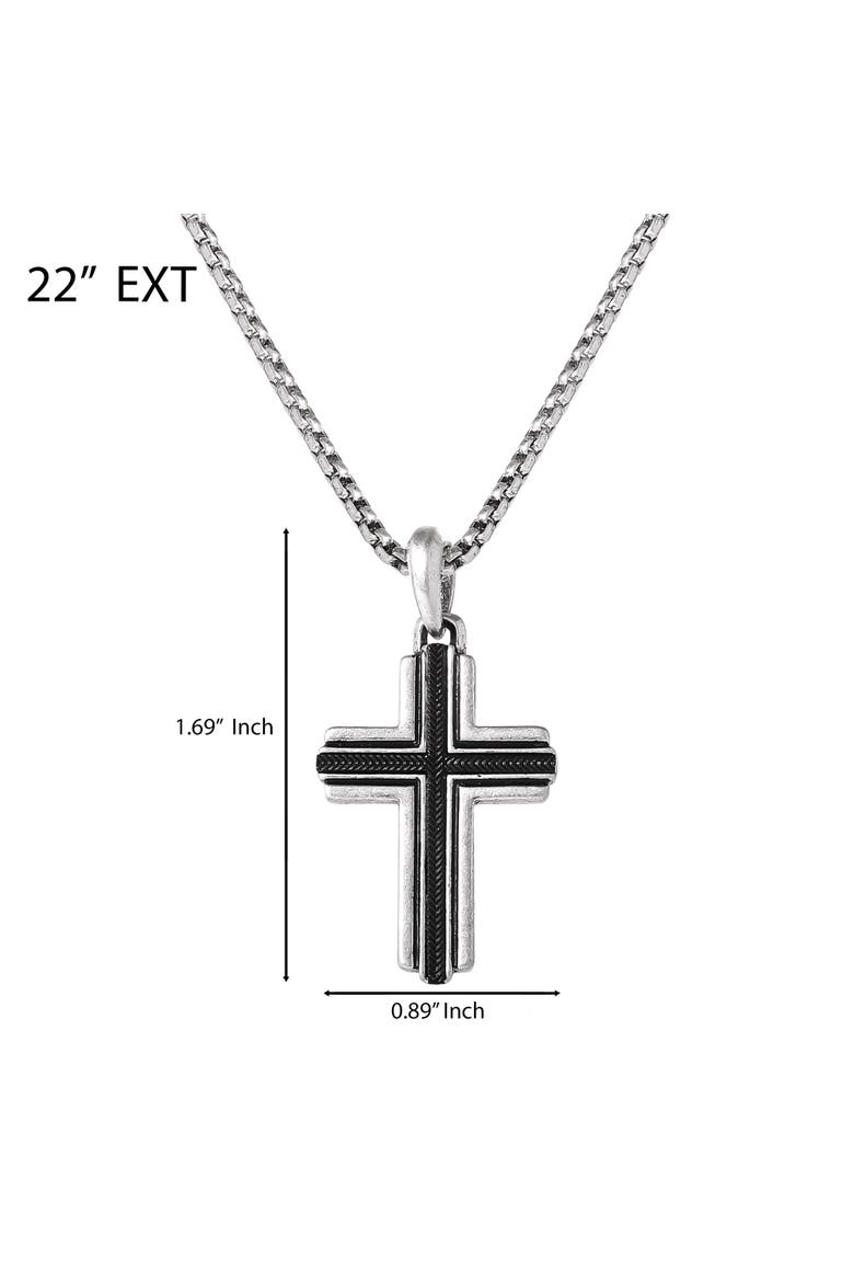 Silver Cross Pendant Necklace, Alternate, color, 48