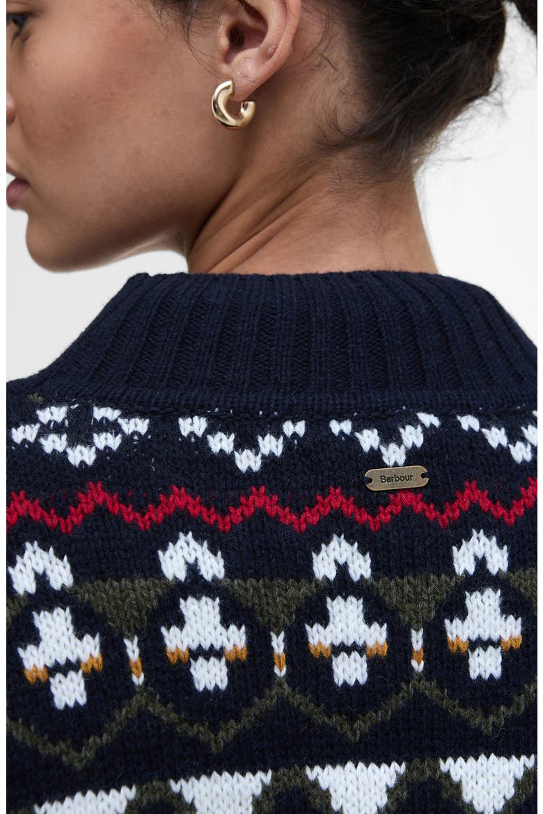 Larisa Fair Isle Wool & Cotton Blend Sweater, Alternate, color, NAVY