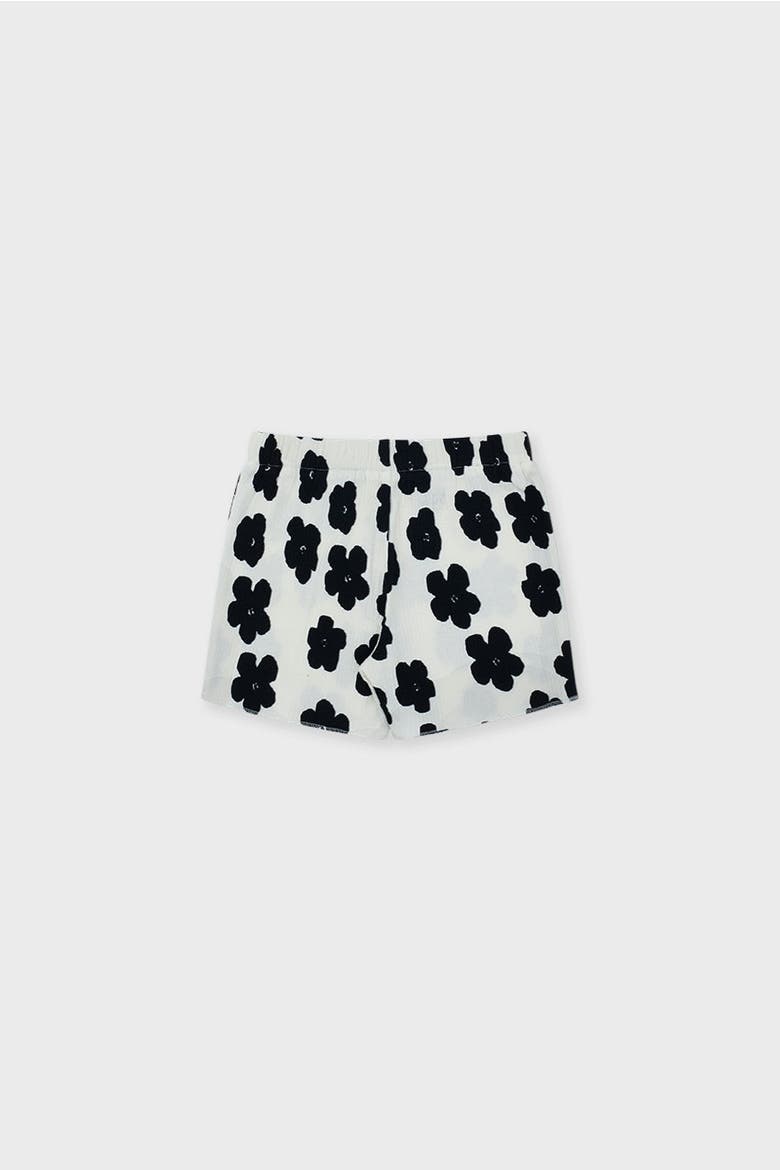 Organic Cotton Ribbed Short, Alternate, color, Off White with Flower Print