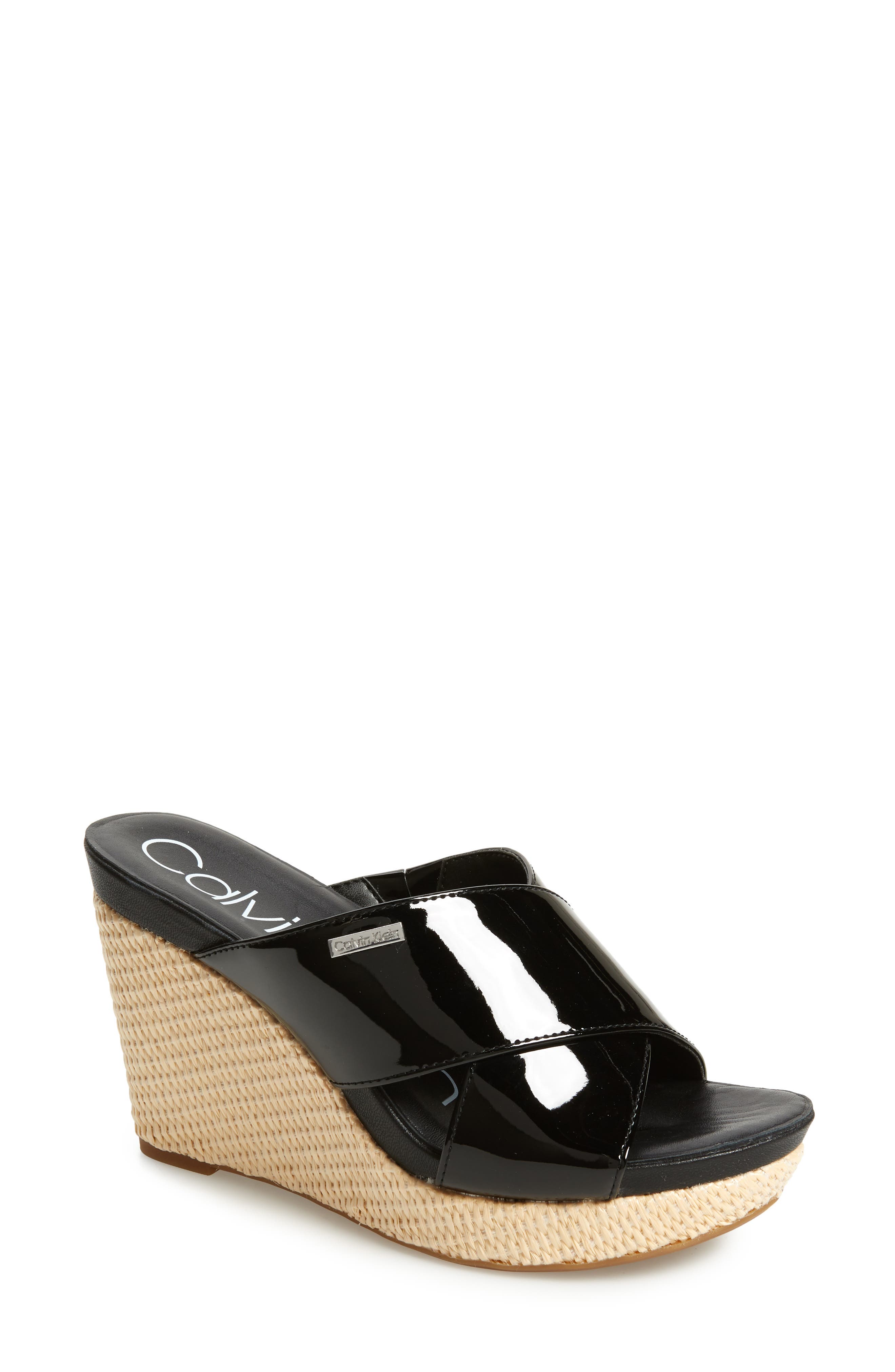 Calvin Klein Jacolyn Wedge Slide Sandal, Main, color, 