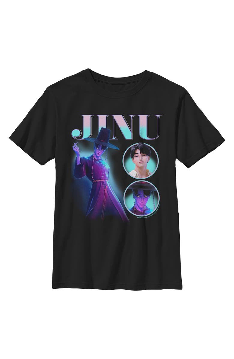 KPop Demon Hunters Boy's KPop Demon Hunters Jinu Saja Boy Collage  Graphic T-Shirt, Main, color, Black
