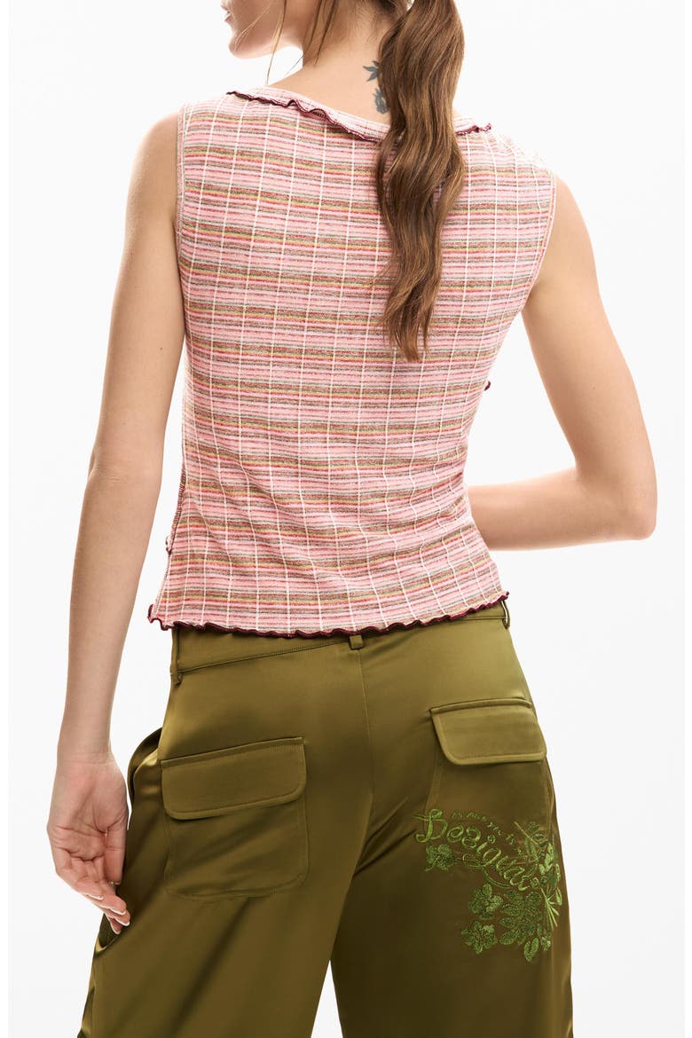 Lettuce Edge Sleeveless Top, Alternate, color, PINK MULTI
