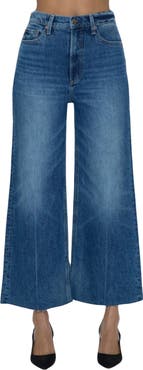Pistola Lana Raw Hem Ankle Wide Leg Jeans