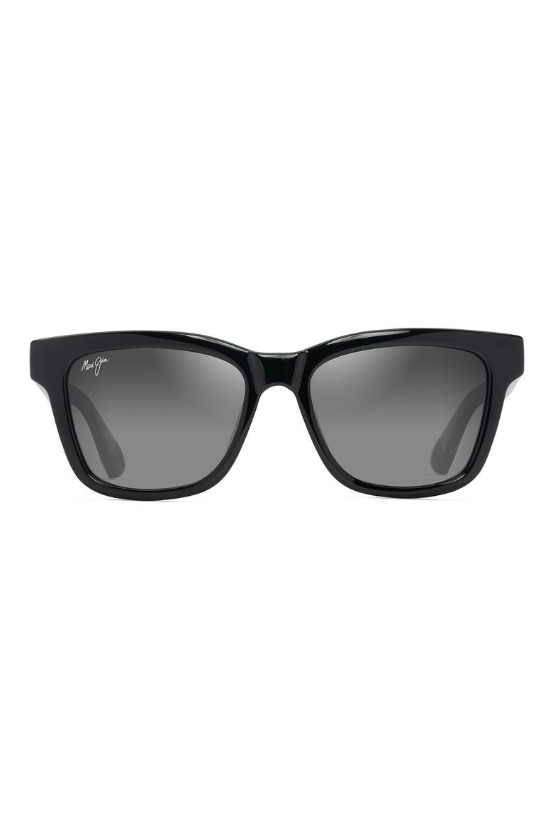 HanoHano 53mm Gradient PolarizedPlus2® Sunglasses, Main, color, SHINY BLACK W/TRANS LIGHT GREY
