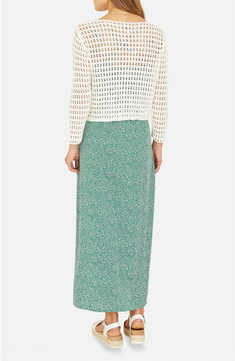 Yumi Crochet Cotton Twisted Bolero Cardigan, Alternate, color, Ivory