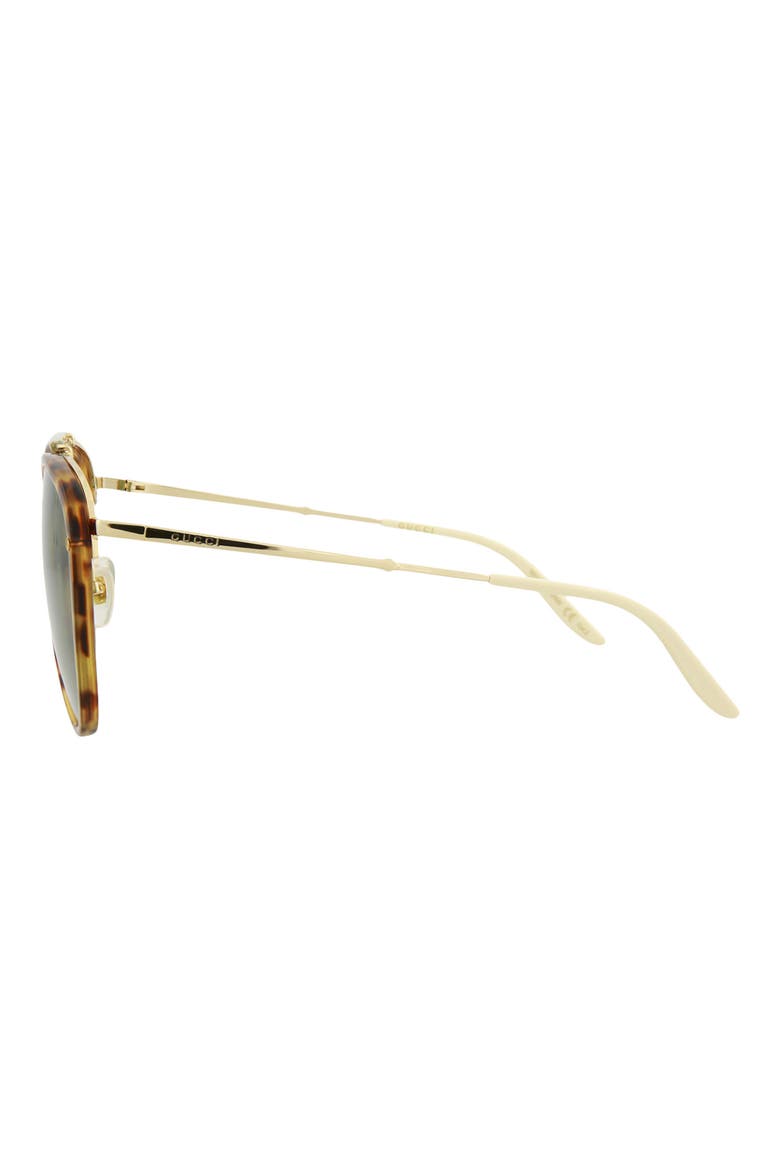 58mm Aviator Sunglasses, Alternate, color, HAVANA GOLD GREEN
