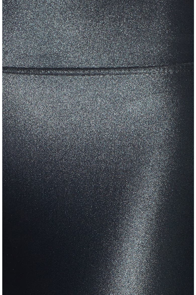 Metallic Coated Jersey Leggings, Alternate, color, BLACK