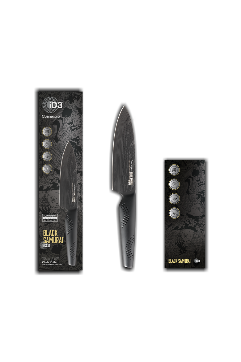 iD3® BLACK SAMURAI 6in Mini Chef's Knife, Alternate, color, Black