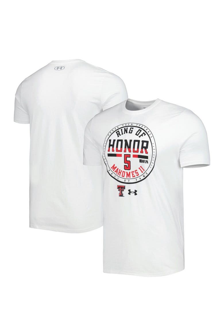 Men's Under Armour Patrick Mahomes White Texas Tech Red Raiders Ring of Honor T-Shirt, Main, color, White