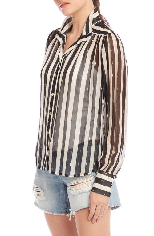 Fifteen Twenty Chloe Sheer Stripe Button-up Shirt In Stripe