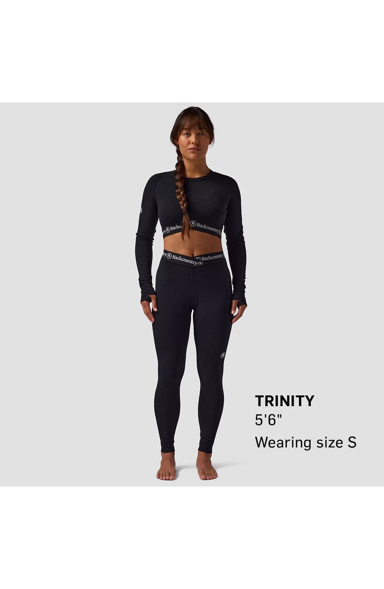 Backcountry Cedars Rws Merino Lt-Wt Baselayer Crop Crew Top - Women's, Alternate, color, Black