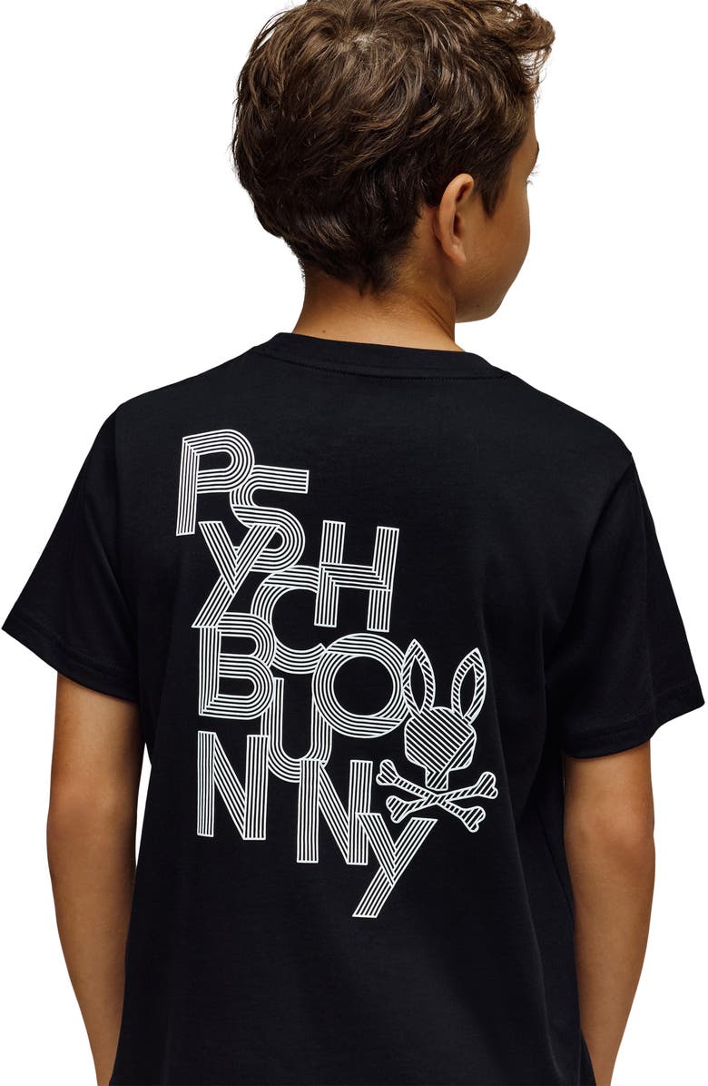 Psycho Bunny Kids' Reeves Pima Cotton Graphic T-Shirt, Alternate, color, Black