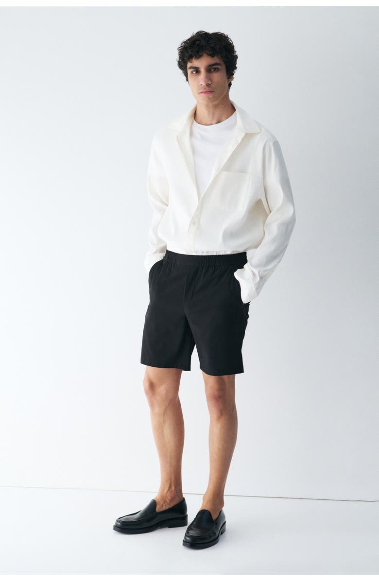 H&M Four-way Stretch Regular Fit Shorts, Alternate, color, Black