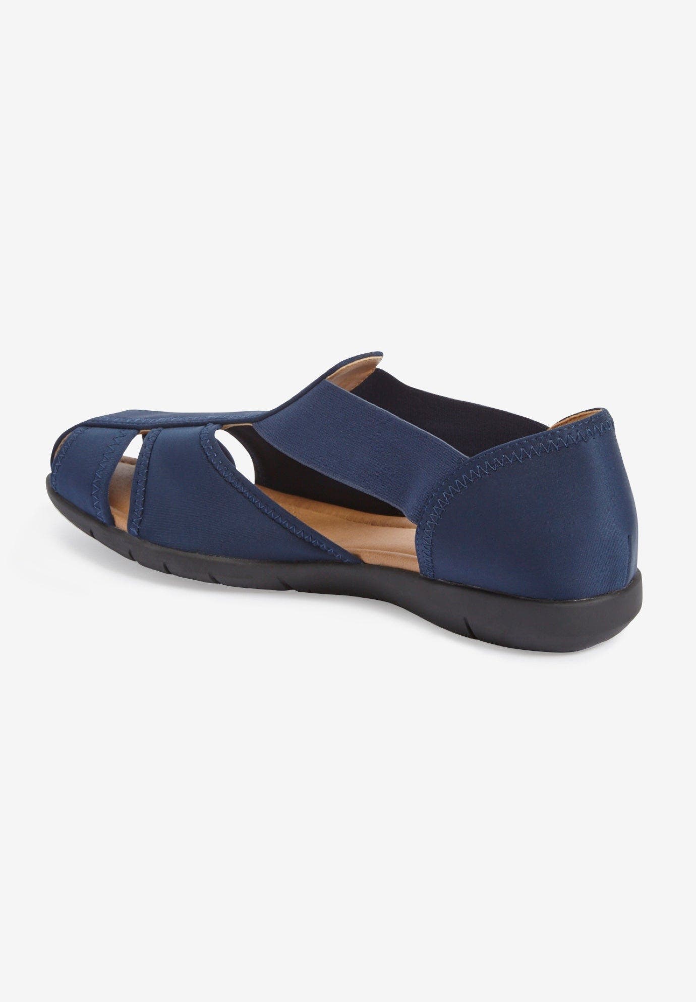 The Cheryl Stretch Neoprene Flat, Alternate, color, NAVY