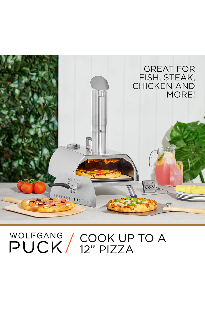 Wolfgang Puck Outdoor Pizza Oven, Durable Stainless Steel, Portable Pizza Oven, Compact Storage, Pellet Pizza Oven, Alternate, color, 