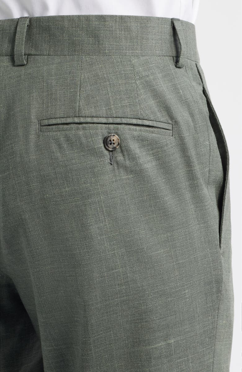 Jack Victor Patrick Stretch Tropical Wool, Silk & Linen Blend Pants, Alternate, color, Olive