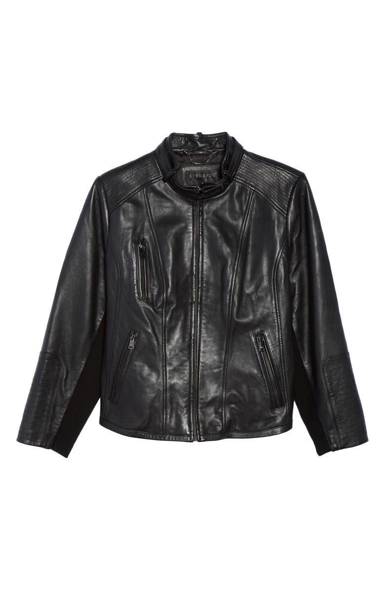 Bernardo Leather Moto Jacket, Alternate, color, 