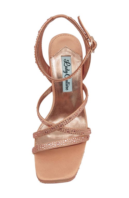 Lady Couture Rhinestone Wedge Sandal In Rose Gold