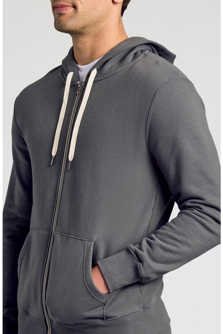 Fleece Zip Hoodie, Alternate, color, CARBON