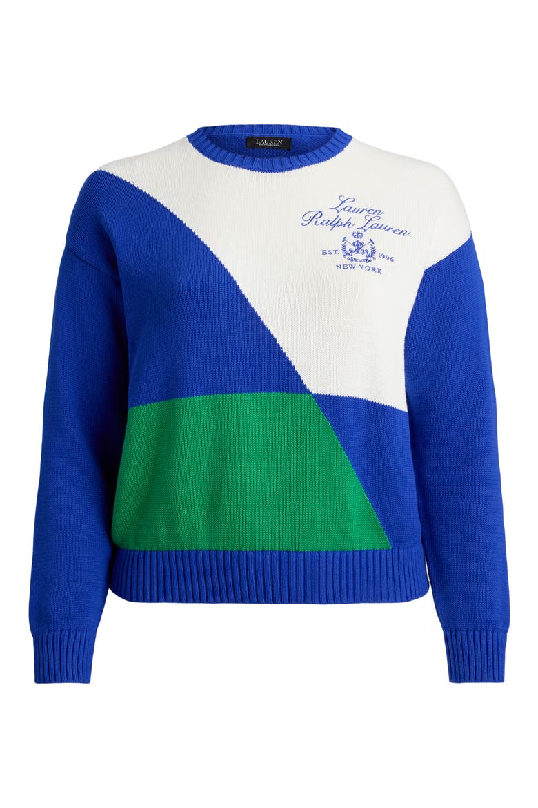 Riednee Colorblock Sweater, Alternate, color, CRUISE ROYAL BLUE/ WHITE/ STEM