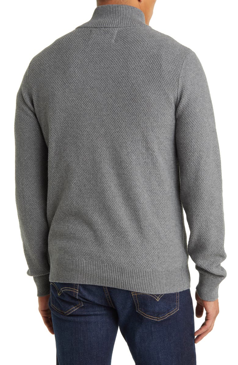 Schott NYC Waffle Knit Quarter Zip Pullover, Alternate, color, 