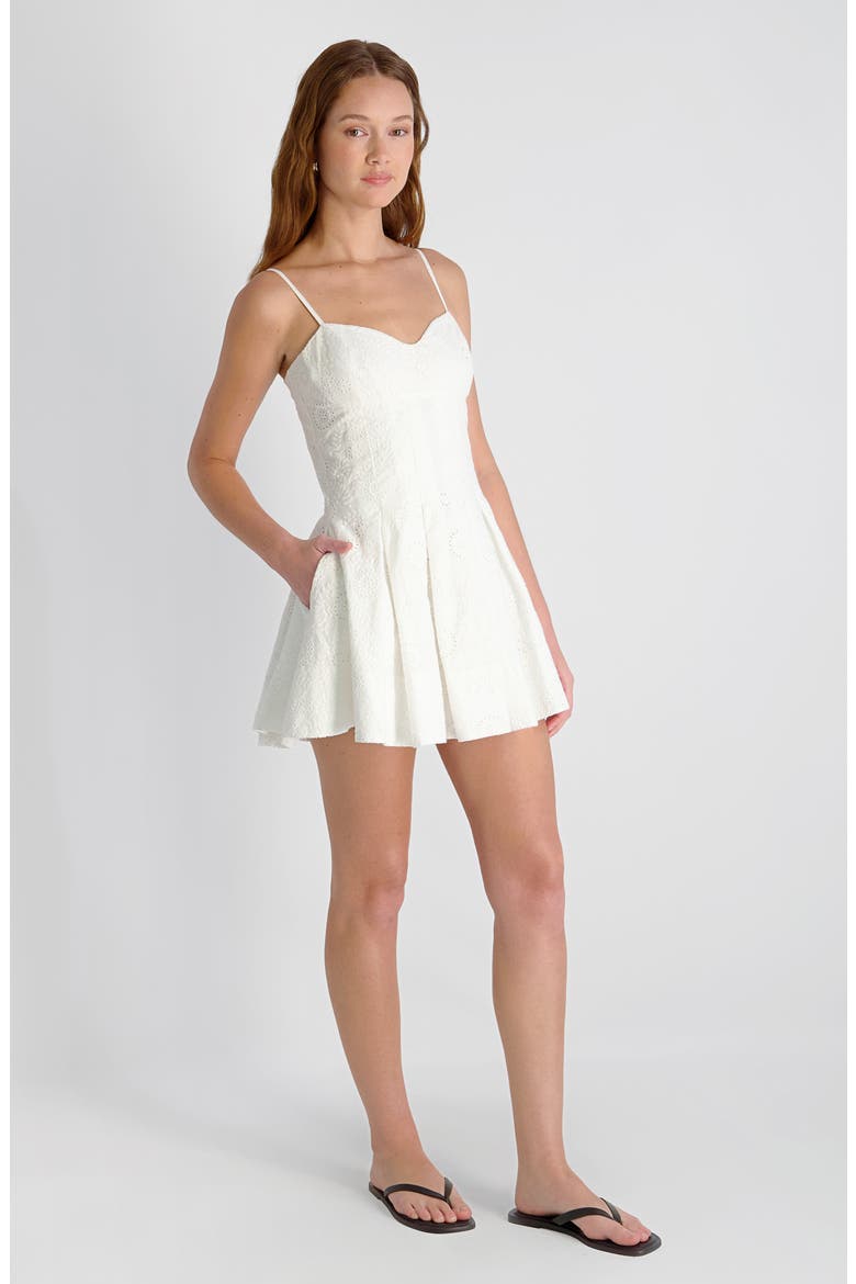 Svea Floral Cotton Eyelet Minidress, Alternate, color, SUMMER WHITE