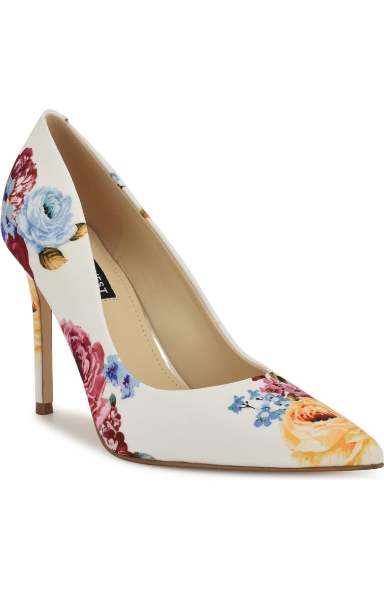 Nine West Fresh Pointed Toe Pump, Main, color, White Floral