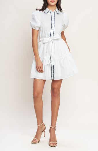 FLYING TOMATO Puff Sleeve Cotton Minidress