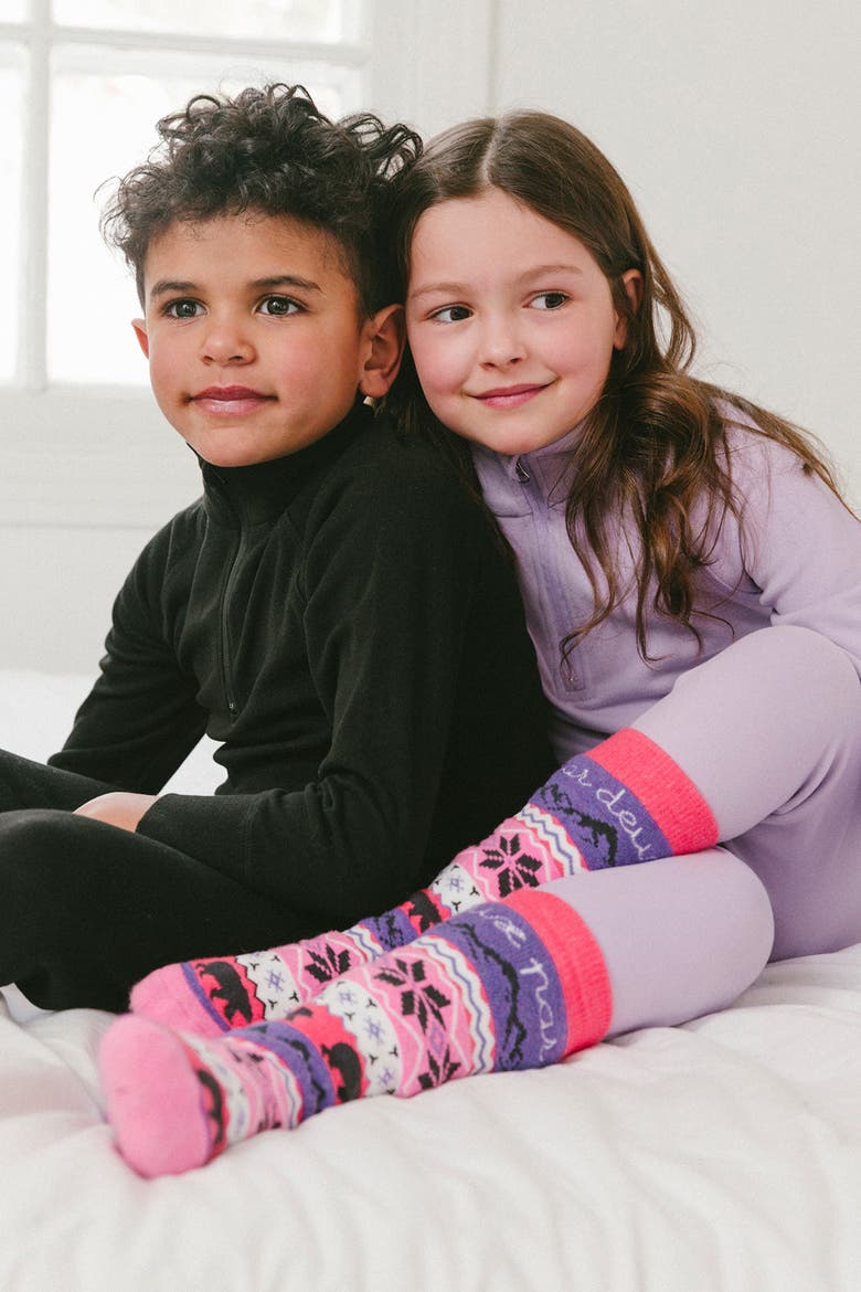 Padded Ski Merino Wool Socks, Alternate, color, Pink