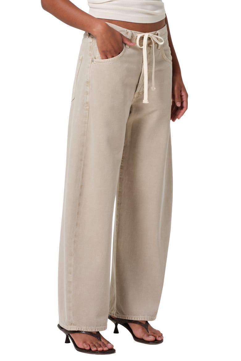Brynn Drawstring High Waist Wide Leg Jeans, Main, color, BURNISHED QUARTZ