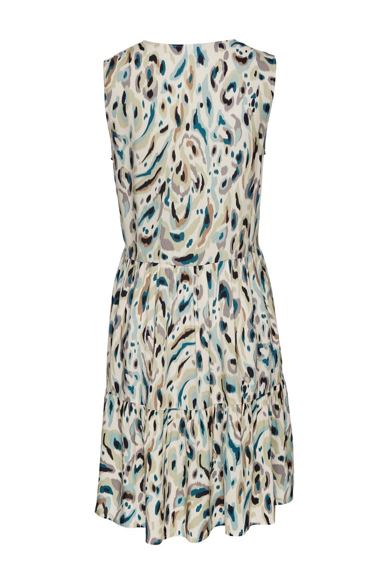 Button Up Tiered Dress, Alternate, color, Sand Print