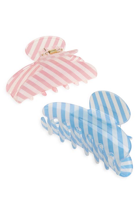 Assorted 2-Pack Stripe Claw Clips