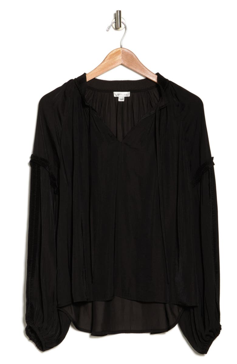 Gemma + Jane Split Neck Long Sleeve Blouse, Alternate, color, 