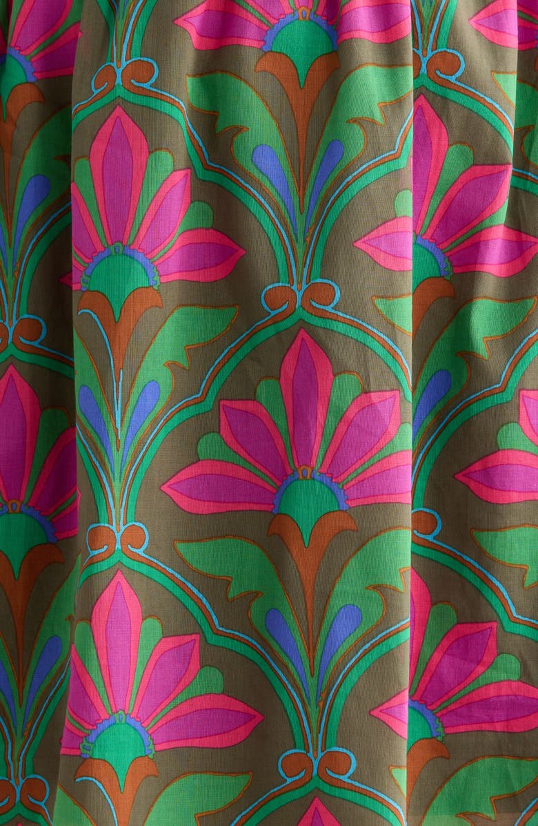 SUGARLIPS Evanna Floral Print Long Sleeve Dress, Alternate, color, Kelly-Green-Pink