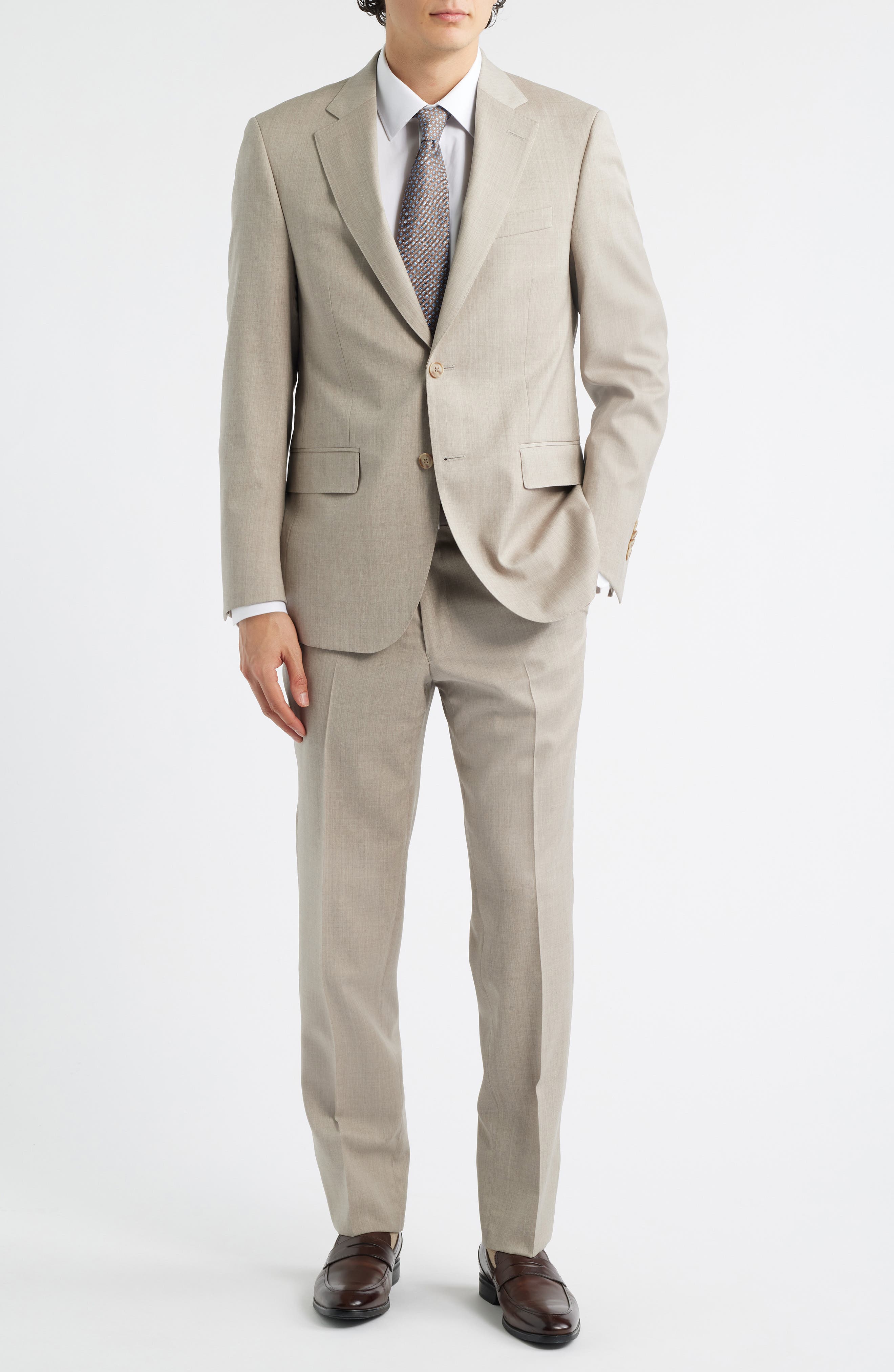 Peter Millar Flynn Classic Fit Tan Wool Suit — фото 4