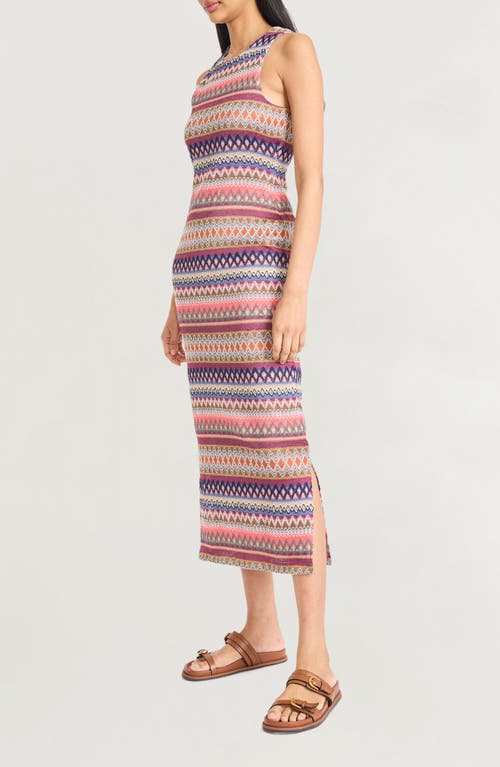The Good Journey Sleeveless Stripe Knit Maxi Sundress In Purple