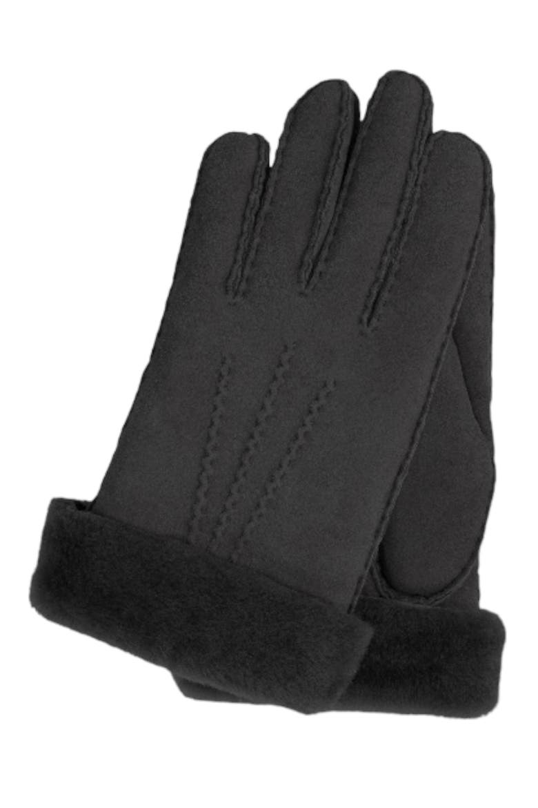 Hand-Sewn Premium Lamb Fur Gloves, Main, color, black