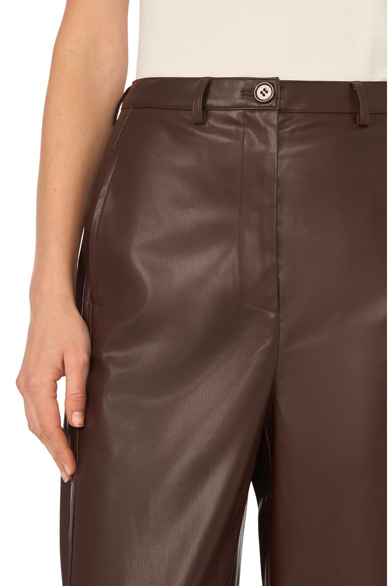 Barrel Seam Faux Leather Pants, Alternate, color, CALL ME CHOCOLATE
