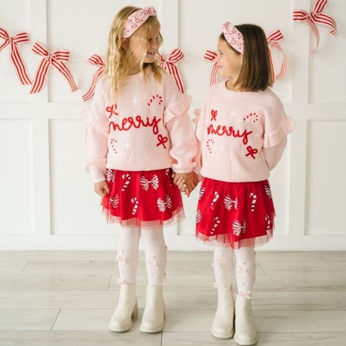 Sweet Wink Merry Bows Christmas Knit Sweater In Pink