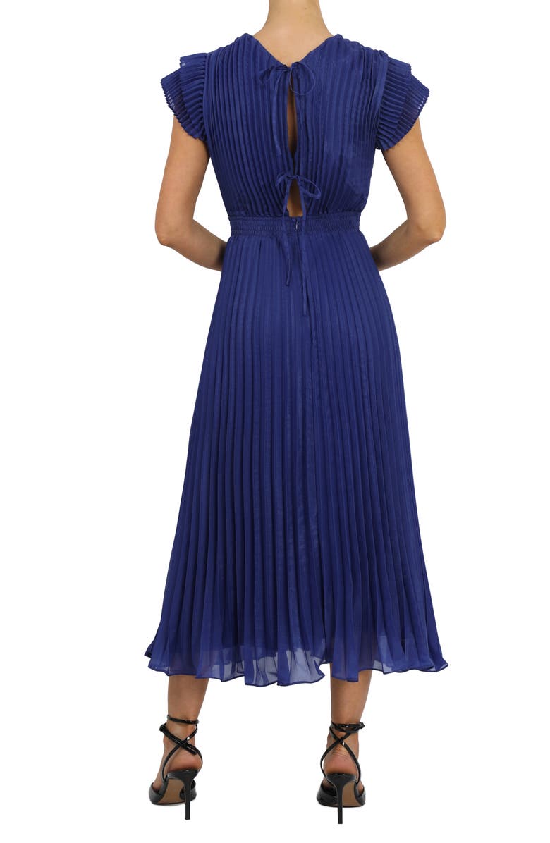 Adelyn Rae Daisy Pleated Tie Back Midi Dress, Alternate, color,