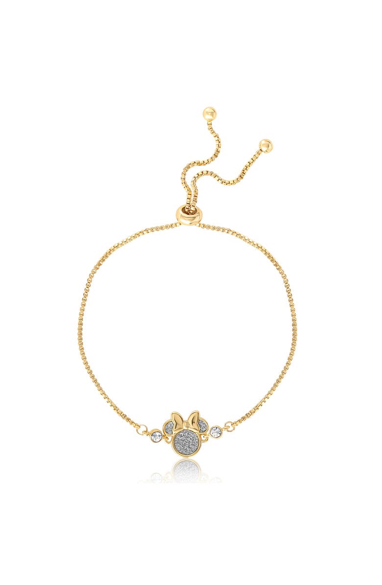 Disney Glitter Crystal Lariat Bracelet, Alternate, color, Gold