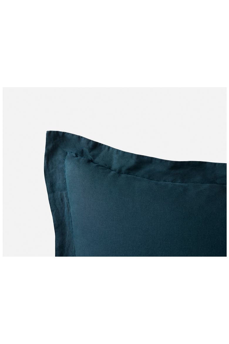 Relaxed Organic Linen Euro Sham, Alternate, color, MIDNIGHT INDIGO