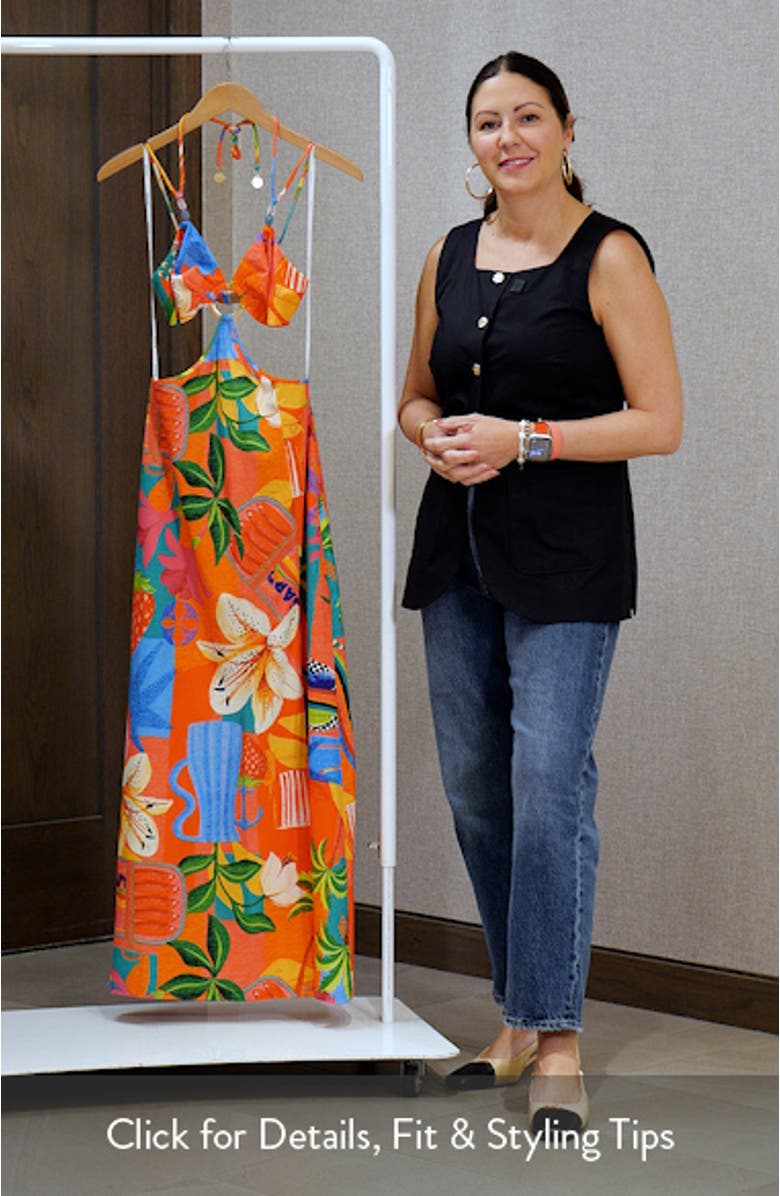 Cutout Printed Cover-Up Maxi Dress, sales video thumbnail