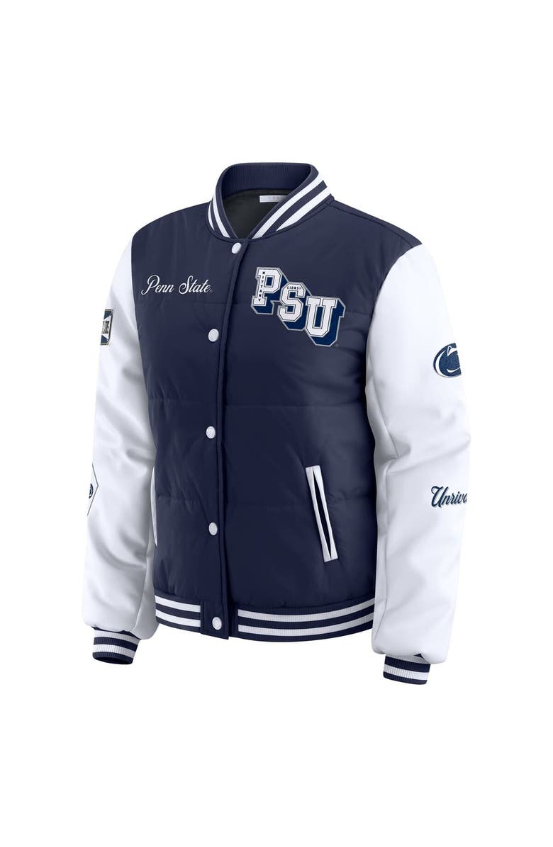 WEAR by Erin Andrews Women's WEAR by Erin Andrews  Navy Penn State Nittany Lions Varsity Puffer Jacket, Alternate, color, Navy